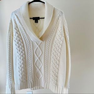 Eddie Bauer Sweater Cable Knit SZ L